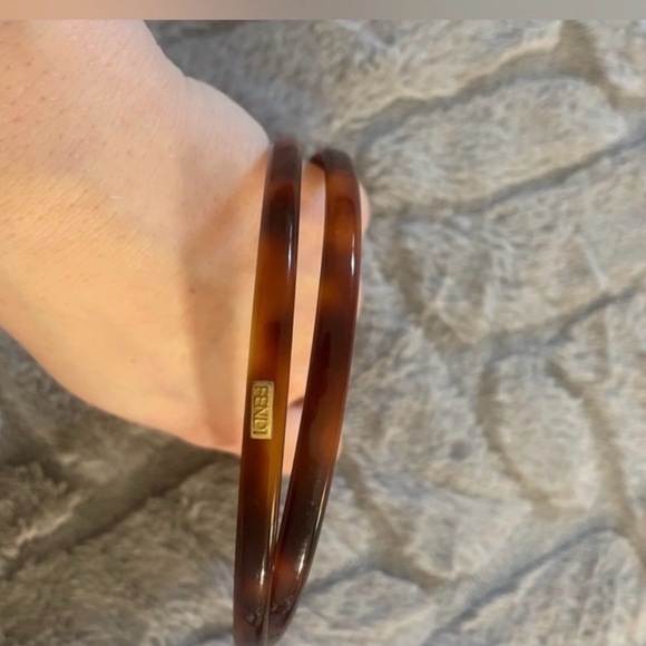 FENDI Brown Tortoiseshell Vintage Headband / Hair Clip Accessory - Picture 5 of 10
